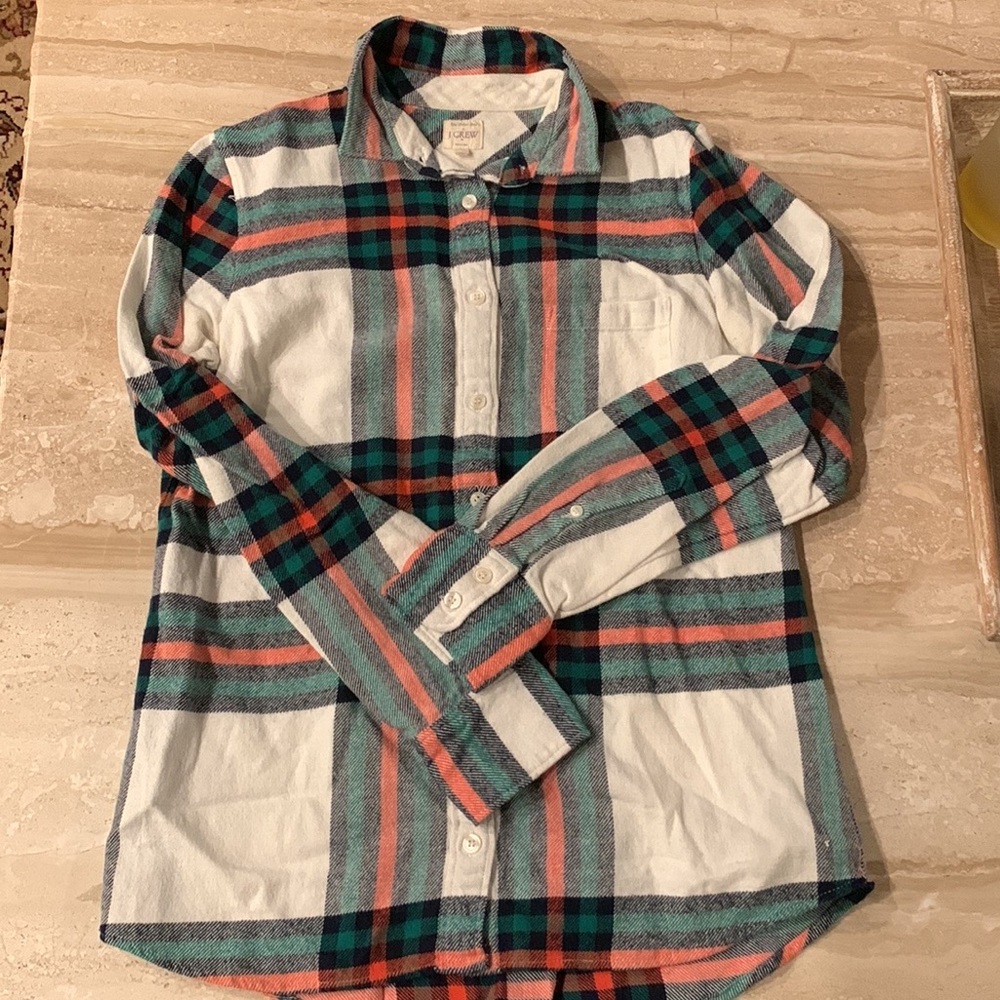 J CREW ROCK SALT PLAID FLANNEL SHIRT - Picture 3 of 6